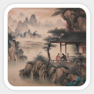 Majestic Japanese Landscape Sticker